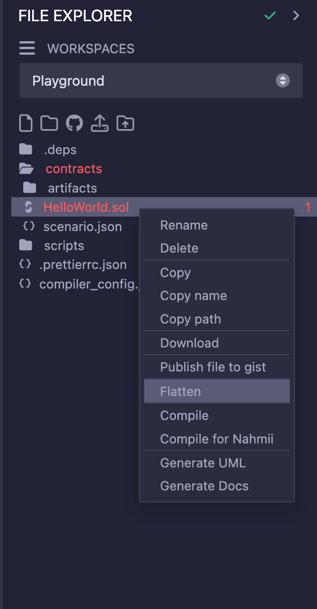 Flatten contract on Remix IDE